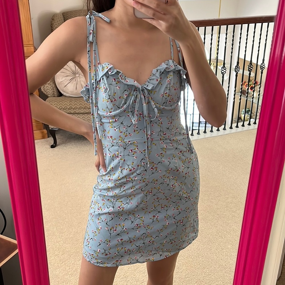 Blue floral dress
